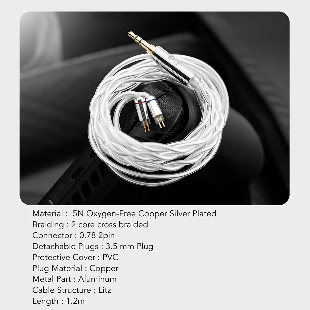 New QoA Mimosa In Ear Earphone 1 Dynamic + 1 Planar IEMs 3.5mm 4.4