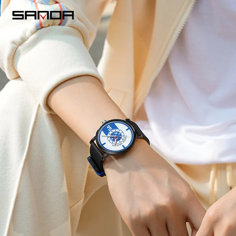 SANDA Sanda new online celebrity silicone scale electronic watch fashion simple wind waterproof  çift saatleri sevgili