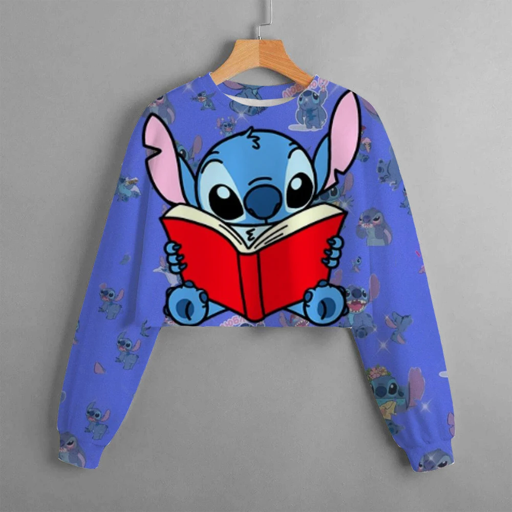 

Sweater Disney Stitch Cartoon Print Street Girl Long Sleeve Spring and Autumn Round Neck Top Stich Casual Top
