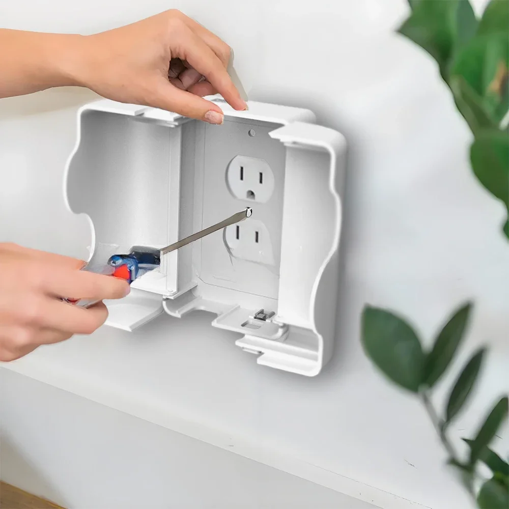 Safe Outlet Cover Dual Door Fits Oversized Plugs Adapters Childproof Electrical Socket Protector Proofing Home Safety Essential