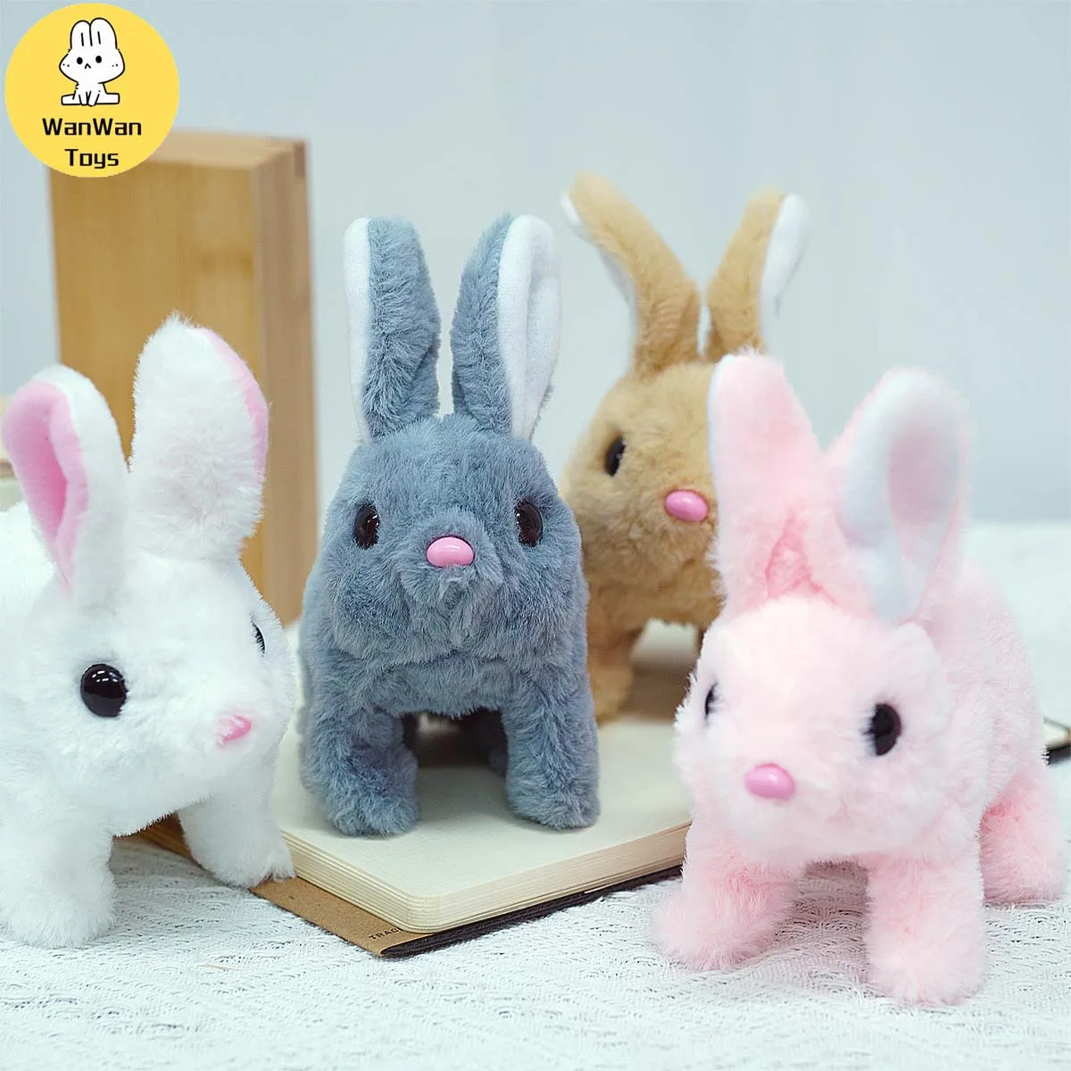 Cute Funny Interactive Electronic Pet Rabbit Toy With Sound Motion Function Perfect Gift For Kids Desktop Decoration 5