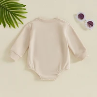 Lioraitiin Autumn Infant Baby Boy Bodysuit Football Embroidered Long Sleeve Fall Jumpsuits Casual Clothes 2