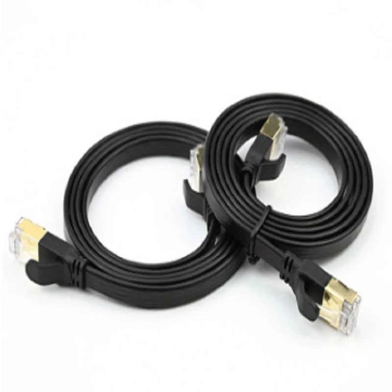 Cat8 이더넷 플랫 케이블 40Gbps 2000MHz Cat 8 RJ45 네트워크 랜 패치 코드 케이블 (라우터, 모뎀, 인터넷용) RJ45 이더넷 케이블