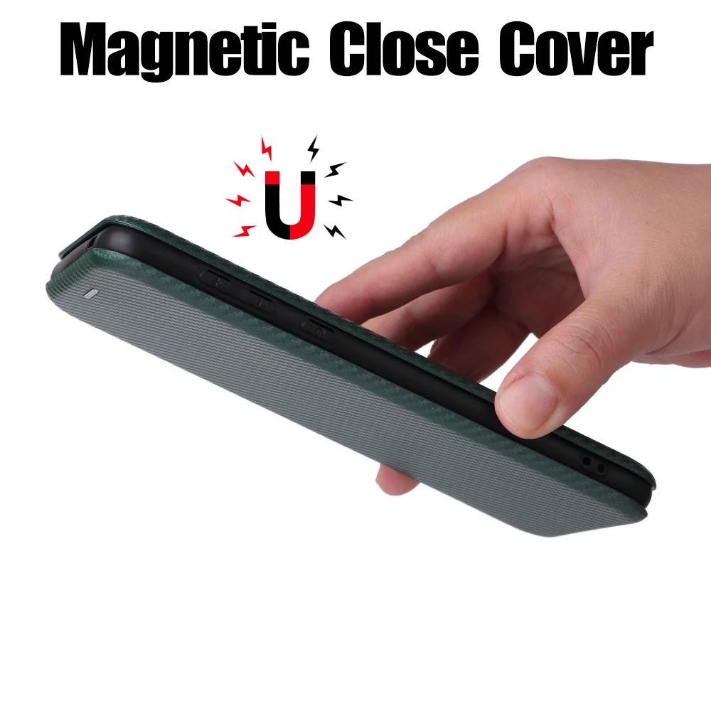 Carbon Fiber Magnetic Leather Flip Cover Case for Oneplus 13 12 12R 11R 10 9 Pro 8T 8 Pro 7T 6T Nord4 Shell Wallet Card Holder 4