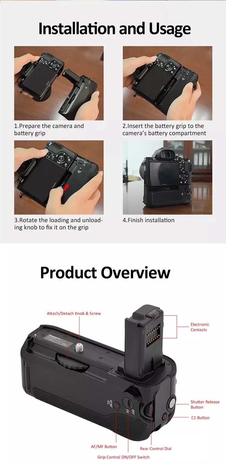 Description Picture 5 of itemA7 Battery Grip VG-C1EM Vertical Grip for Iconic Brand A7 Alpha 7 ILCE-7 Vertical Battery Grip