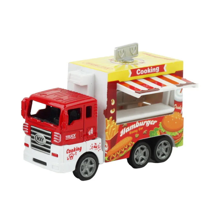 Charming Alloy Dessert Truck Toy - Miniature Pull-Back Vehicle Decoration