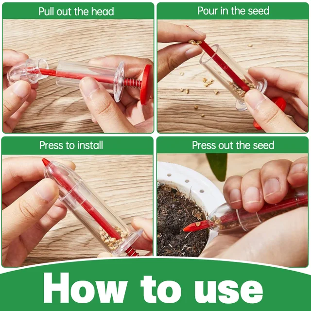 2-in-1 Mini Manual Precision Seeding Tool Essential for Garden Planting, Pots and Beds Durable ABS Plastic Gardening Supplies 4