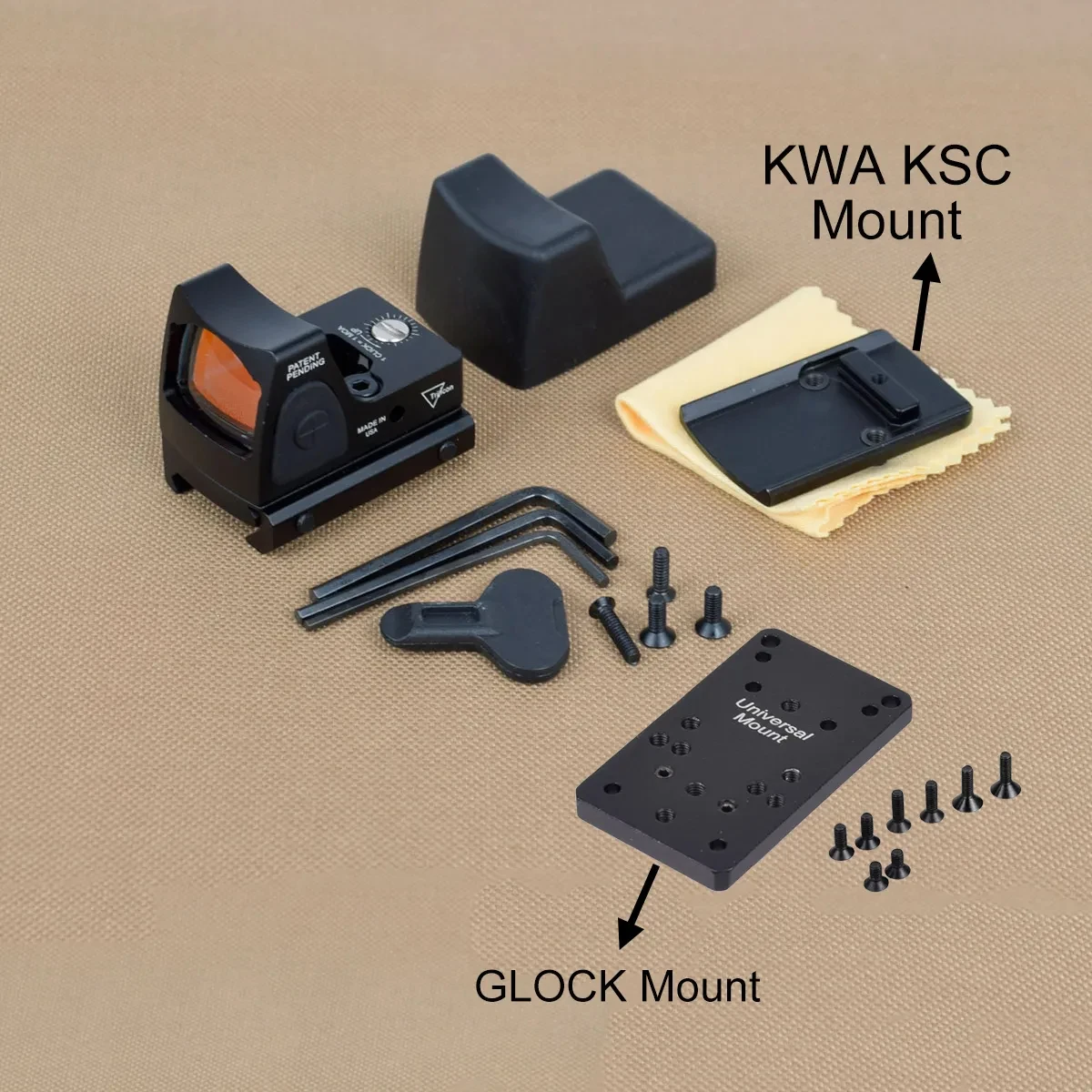 Tactical Glock Rear Sight Mount Plate Base For Universal Red Dot Sight Pistol