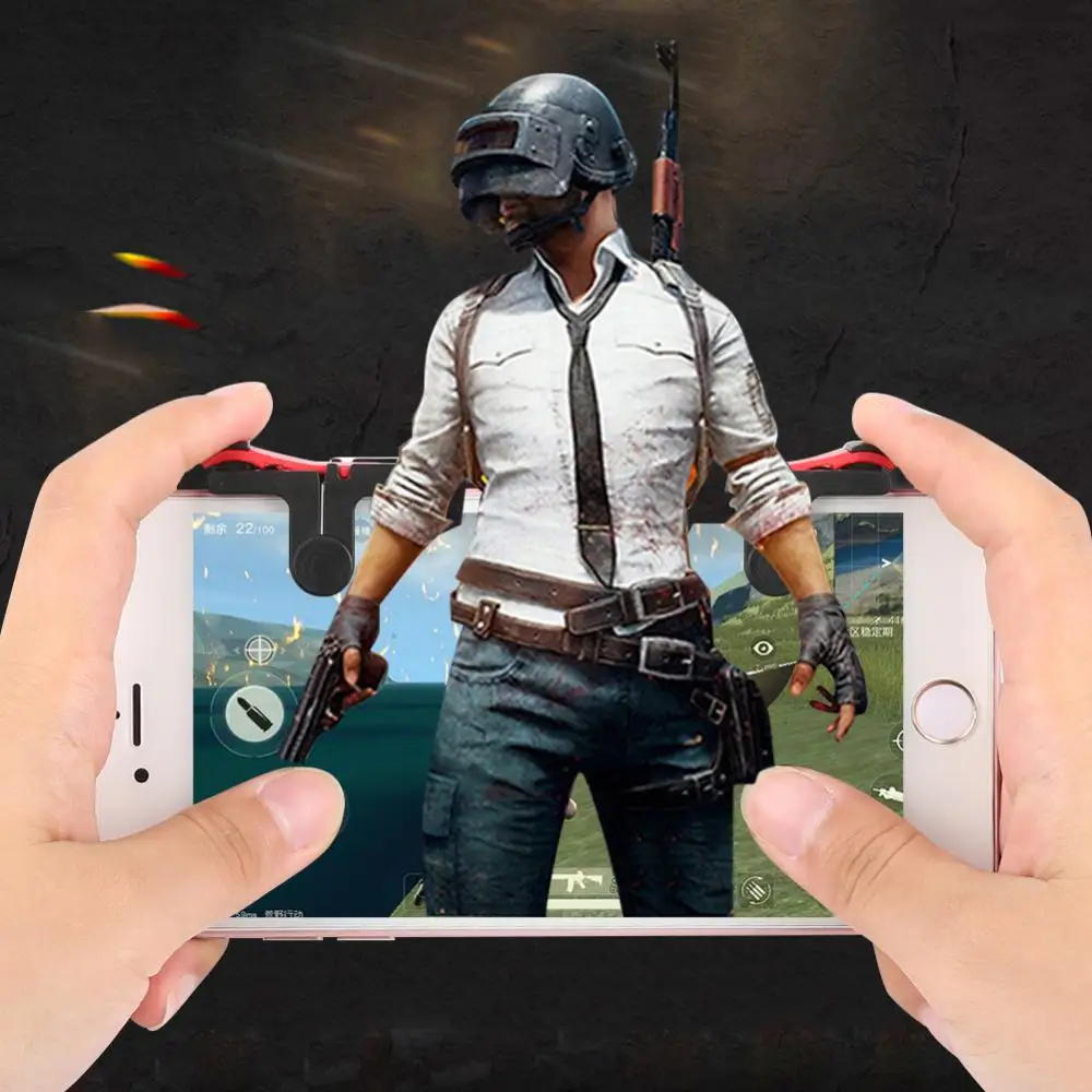 Joystick Accessories D9 Mobile Phone Gaming Trigger Fire Button Shooter Gamepad For PUBG Fire Shooting Aim Key L1R1 Controller