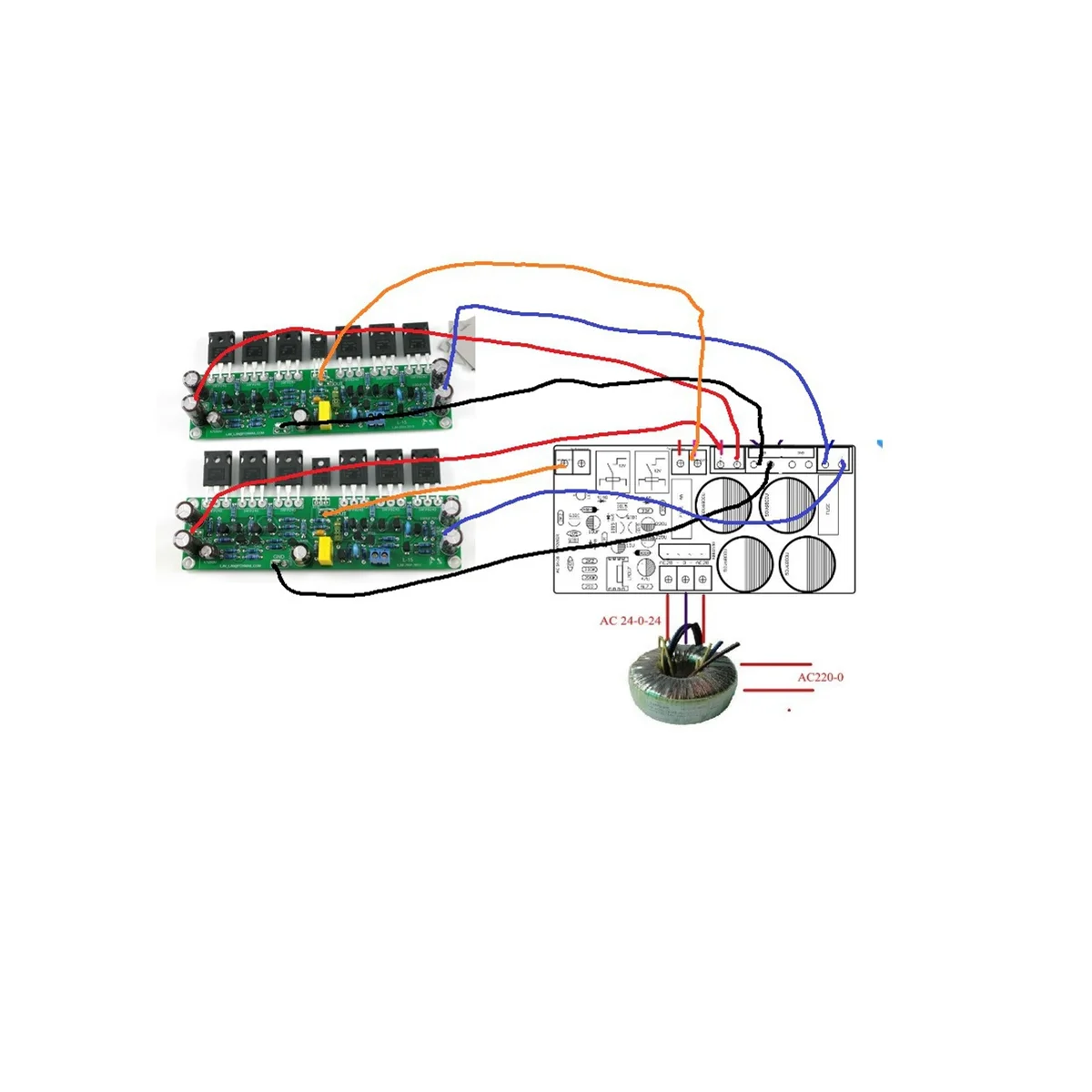 

2Pcs L15 FET Power Amplifier 2 Channels 3 Pairs IRFP240 IRFP9240 150W 8R ,300W 4R, 600W 2R(B)
