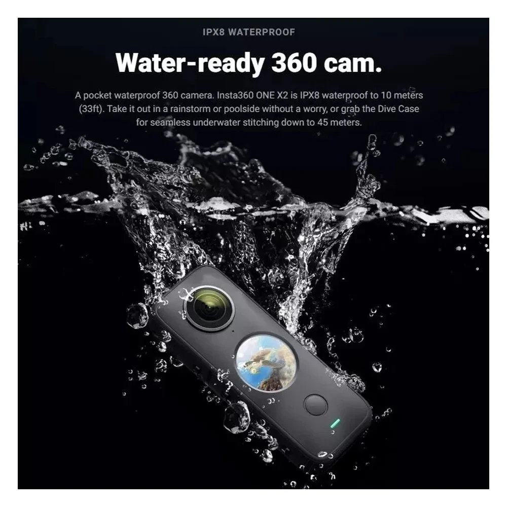Insta360 ONE X2 Sports Panorama Camera 360 Mini Degree Live Broadcast Anti Shake and Waterproof 1630mAh Camera