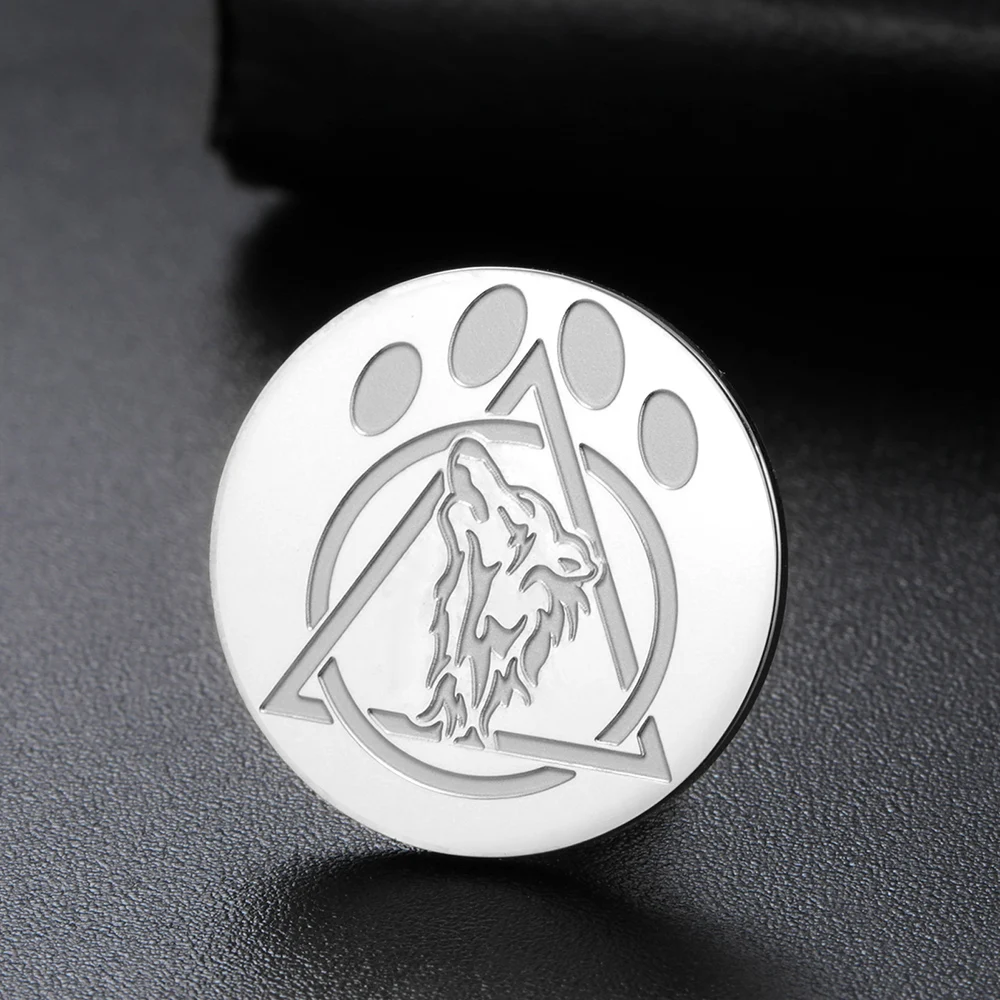 Dawapara Vintage Therian Symbol Brosche Tier Wolf Totem Tier und Natur Spirituelles Amulett Edelstahl Anstecknadeln – Detail 19