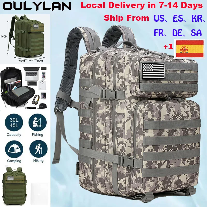 

Oulylan Tactical Man 3 Days Army Molle Military Backpacks 45L Large Capacity Assault Bags For Outdoor Trekking Camping Backpack