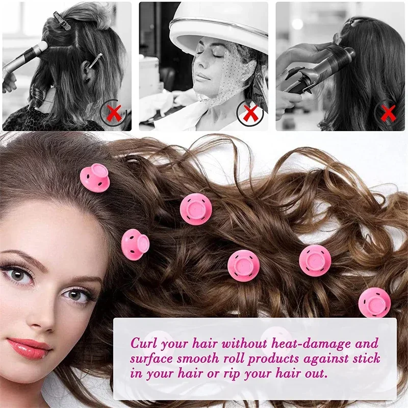 Soft Rubber Silicone Heatless Hair Curler 10/20pcs Magic Hair Rollers Clips Portable No Heat DIY Curly Styling Tools hair styling tool hair curling tools