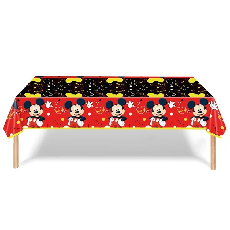 Disposable Tablecloth Disney's Mickey Mouse black and red birthday party paper towel tablecloth large