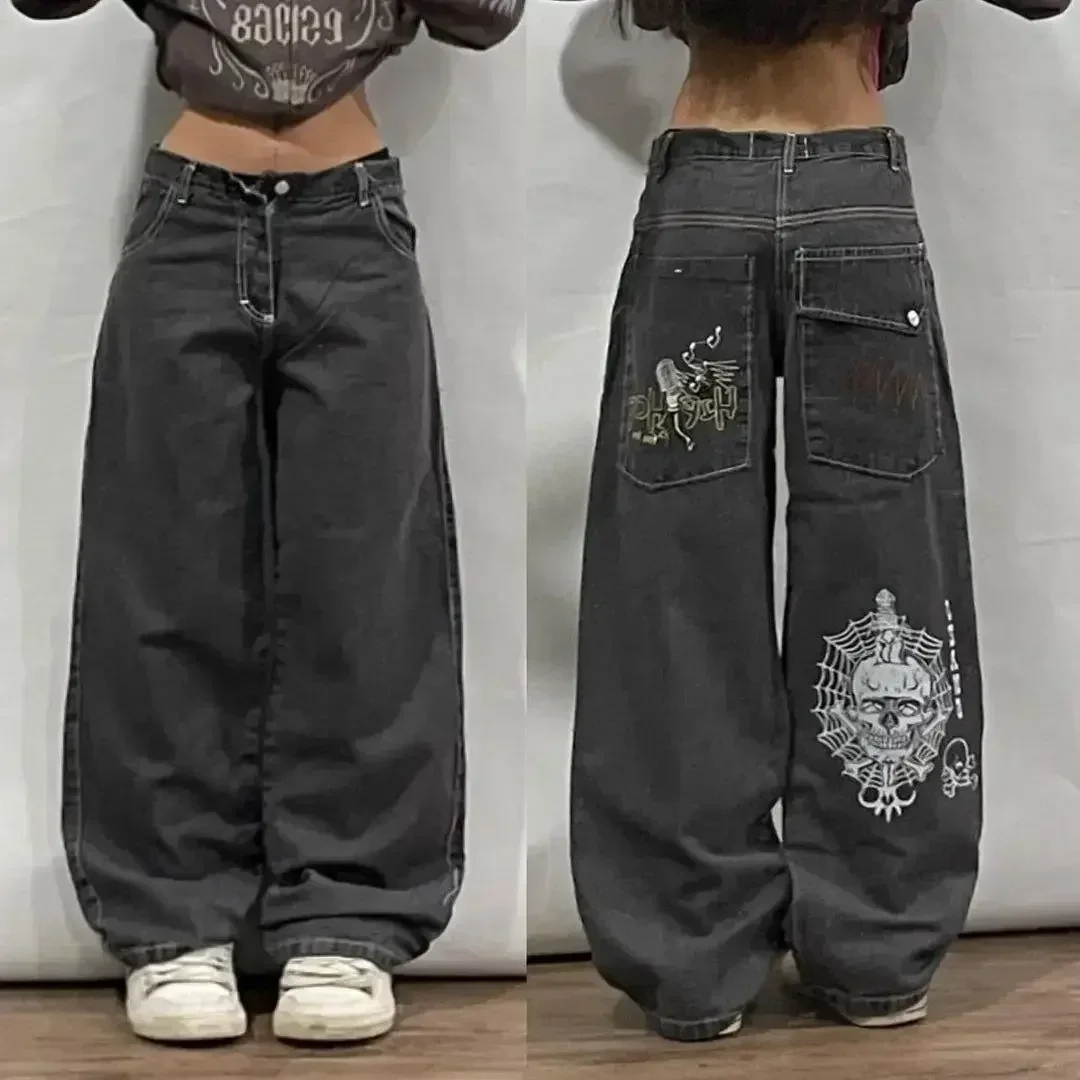 Street Hip-hop Fashion American Retro Popular Straight Wide-leg Jeans For Women All-match Casual Loose Floor-length Jeans Trendy 5