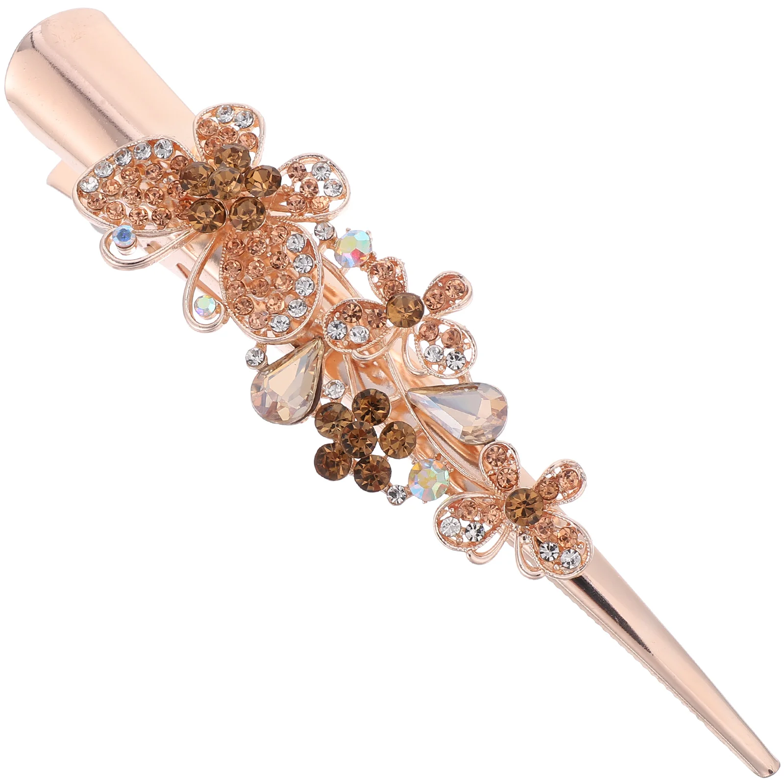 

Horn Clip Hair Accessory Large Diamond-encrusted Simple Hairpin with Pointed Mouth (purple)