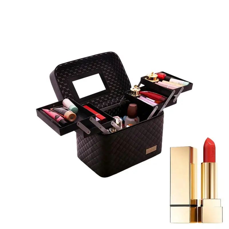 

Makeup Box Train Case 4-Layer Foldable storage box multi-functional portable cosmetic storage box wedding gift cosmetic box