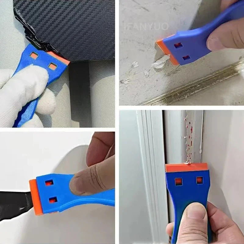 10 Pieces Two Cutting Plastic Razor Blade Label Clean Razor Glue Remover Window Glass Clean Scraper Car Wrap Sticker Squeegee