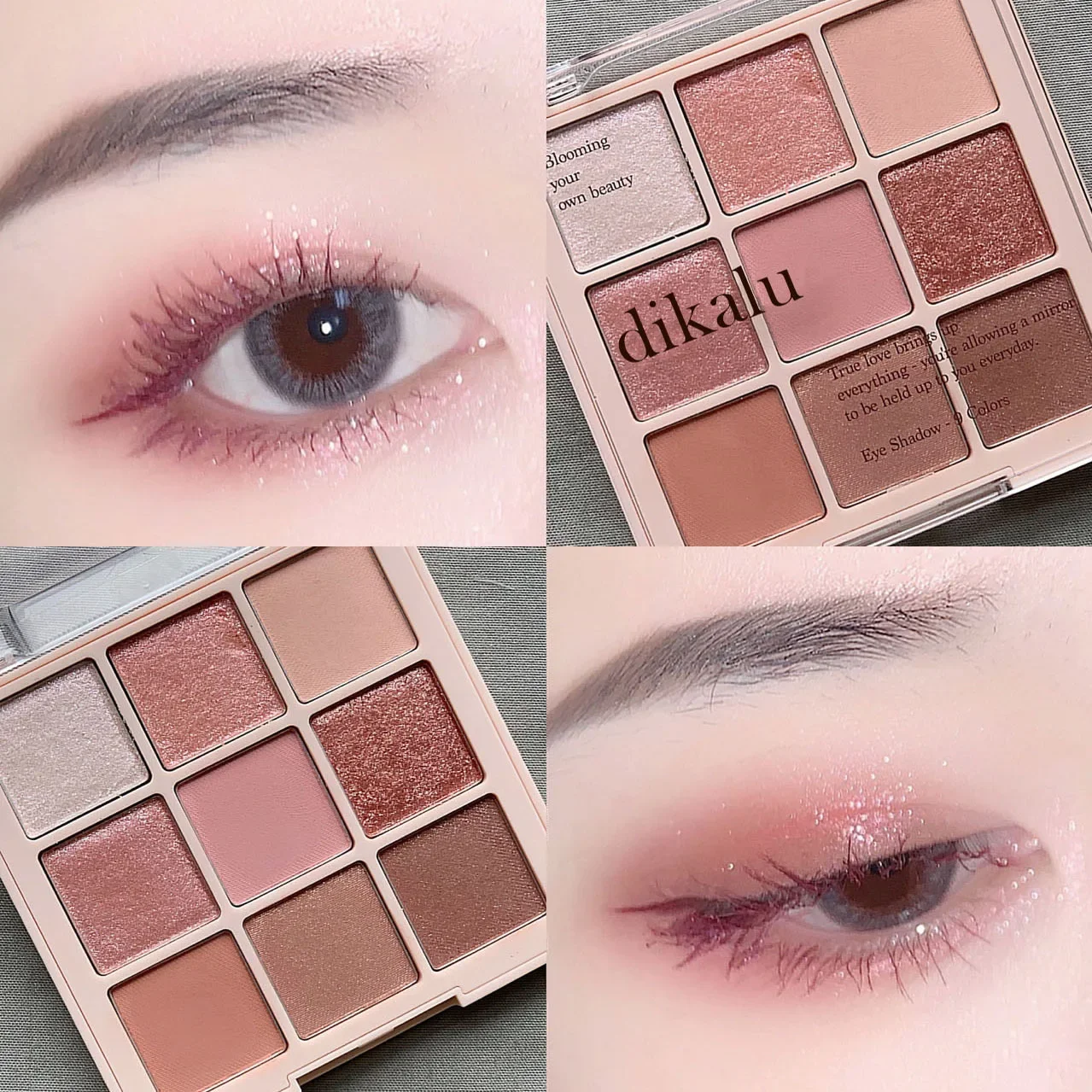 Vibrant Glitter & Pearly Eyeshadow Palette - Long-Lasting Nude Tones