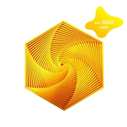 Fractal Hexagon Sensory Fidget Toy - Portable 7cm Stress Relief and Visual Surprise Ornament (Golden - Small)