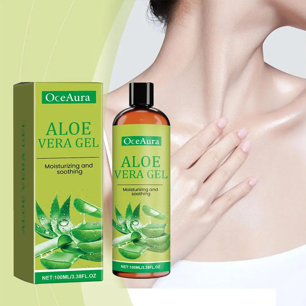 Aloe Vera Gel Deeply Moisturizing Hydrating Nourishing Gel Facial Body Skin Care Dry Frizzy Hair Care Essence