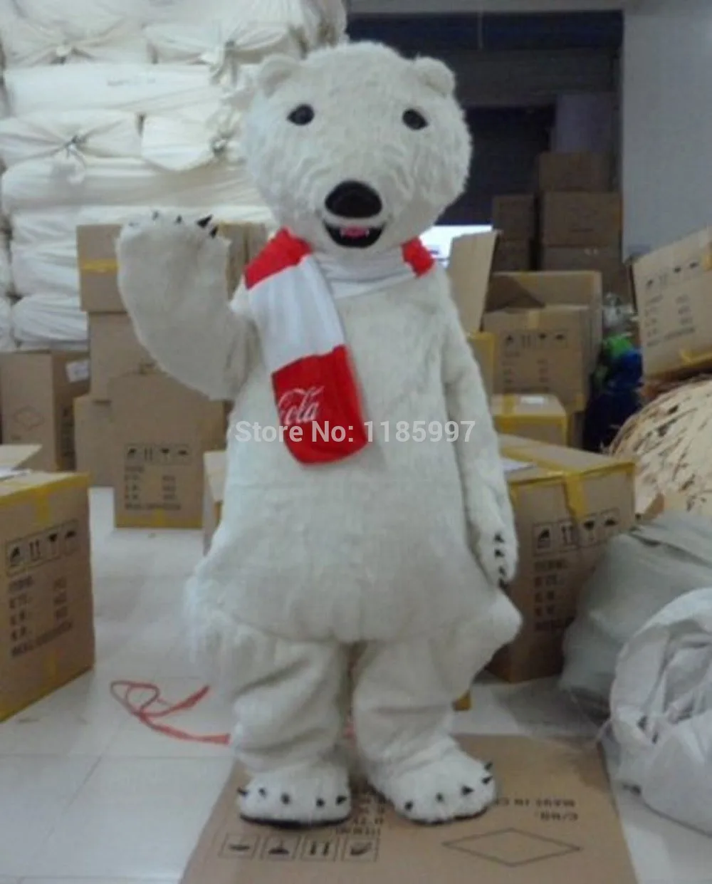 

HOT SALE SMALL EYE Polar Bear Character Halloween animal Mascot Costume Fancy Dress Animal mascot costume free shipping