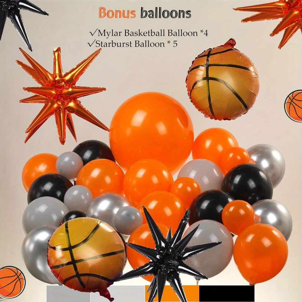 Basketball Metallic Balloon - 18 Inch Sports Fanatic Party Decorations