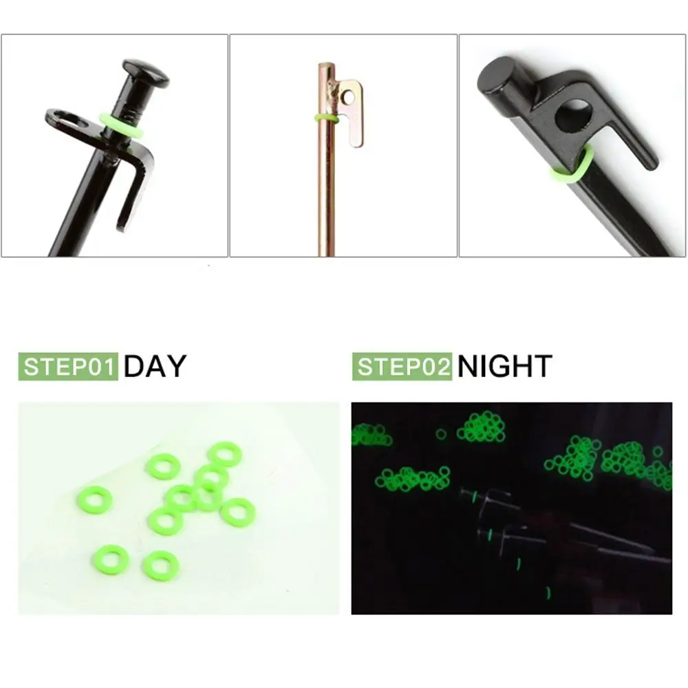 Camping Tent Accessories 10-100pcs Silicone Luminous Tent Ground Nail Ring O-shaped Fishing Rod Ring Multifunctional Night Light Outdoor Tents Accessor