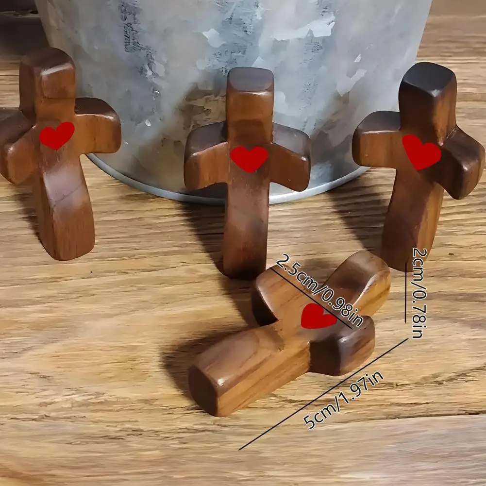 

Handheld Prayer Handcrafted Black Walnut Decoration Love Heart Pocket Hug Emotional Support Gift for Men Women Faith for My