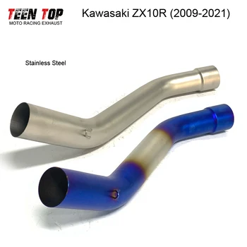 51mm Motorcycle Exhaust Link Pipe For Kawasaki ZX10R ZX 10R Exhaust Muffler Steel Modified Escape Moto Silencer Muffler Mid Pipe
