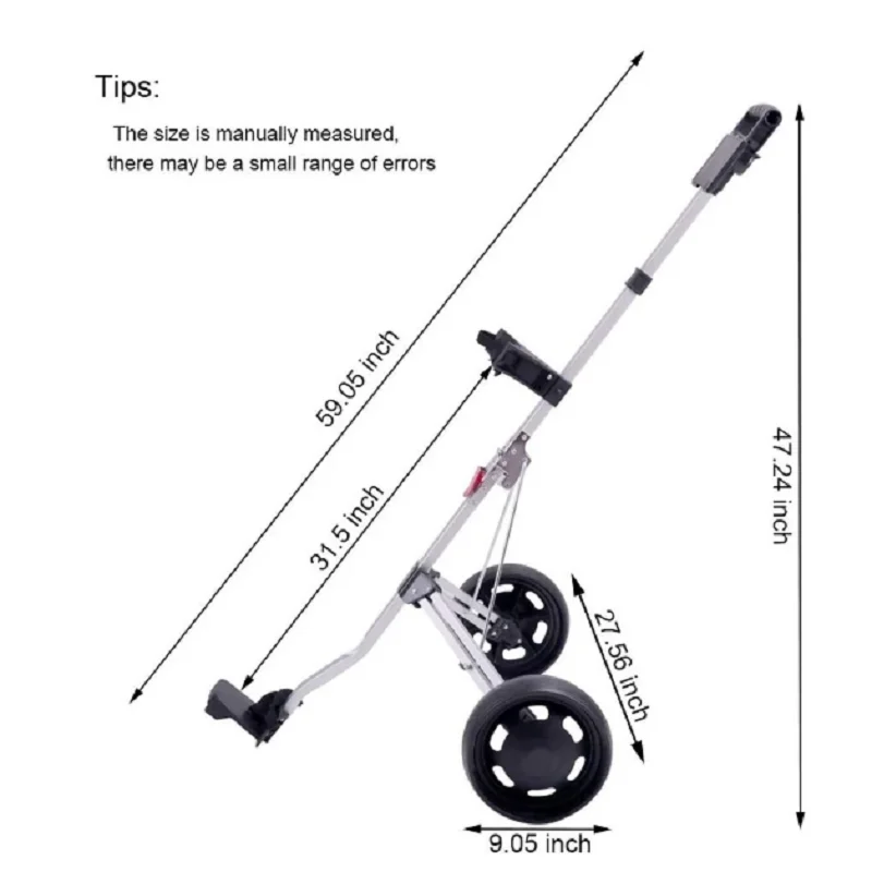 2 Wheel Foldable Golf Push Cart Collapsible Golf Trolley Push Pull Cart(59" x 28" x 40") Hand Cart 2 Wheel Kids c