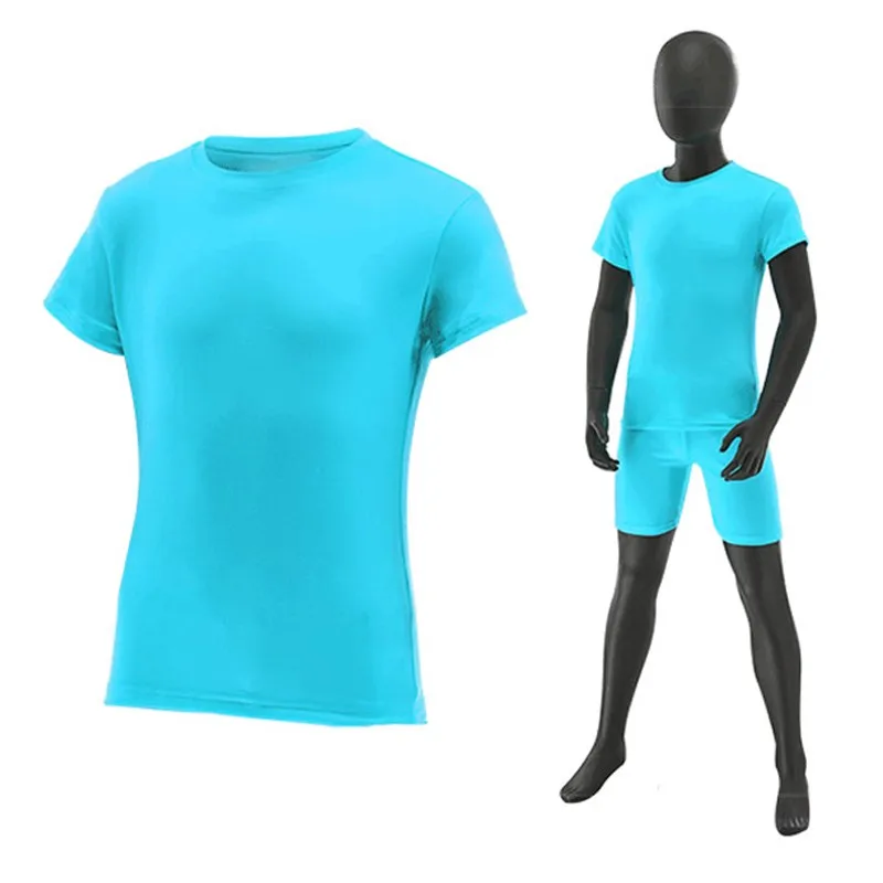 Kids Quick Dry Short Sleeve GYM Fitness Tops Tee Children Girl Boy Sport Running Football Skiing Exercise Basketball T Shirt 86 2