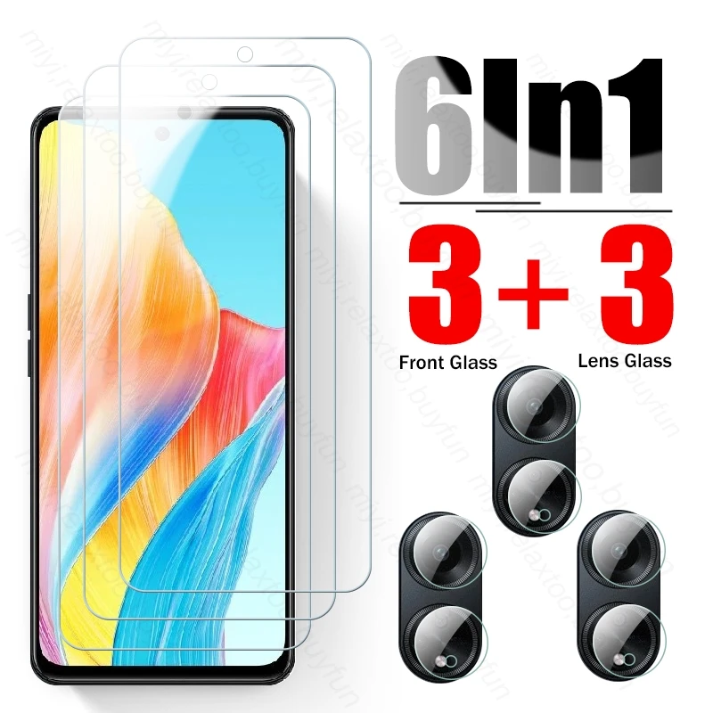 6In1 Protective Tempered Glass Case For Oppo A58 A58x A78 4G A98 5G A 58 78 98 Camera Protective Glass Opo Orro Oppoa98 Oppoa78