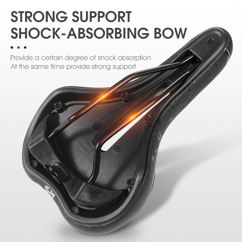 WEST BIKING Gel Silicone Bicycle Saddle Comfortable Shock Absorbing MTB Road Bike Seat Hollow Breathable Cycling Soft Cushion