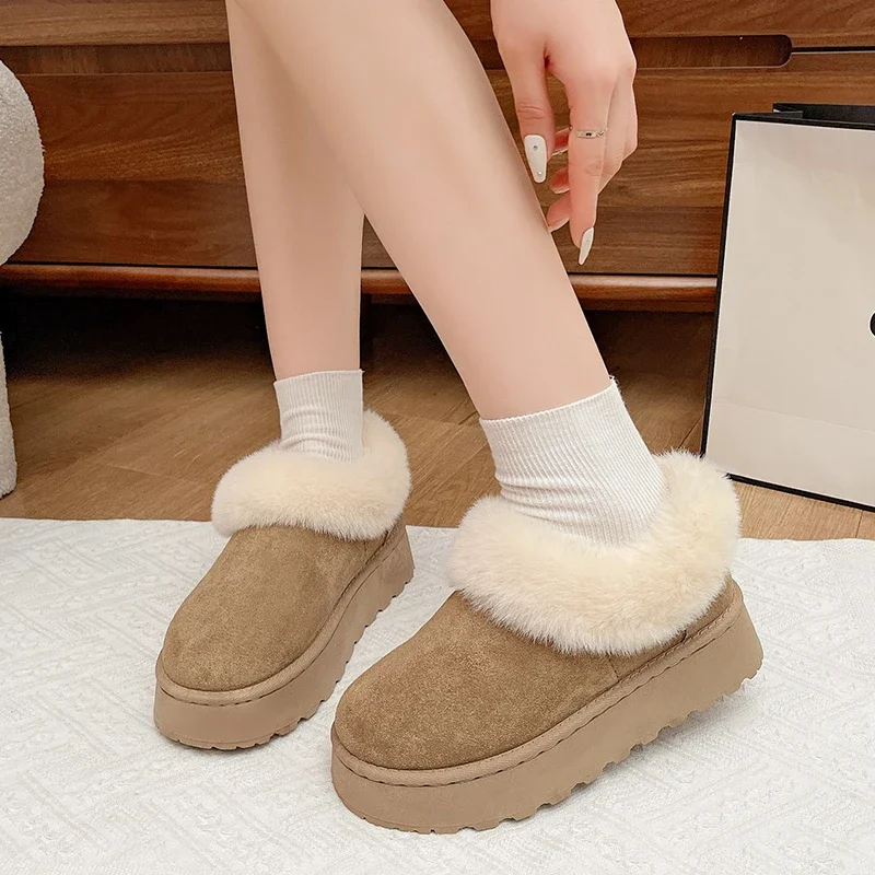 Winter Women Warm Ankle Boots New Simple Platform Snow Boots for Ladies Trend Causal Women's Fashion Cotton Shoes Furry Hairy