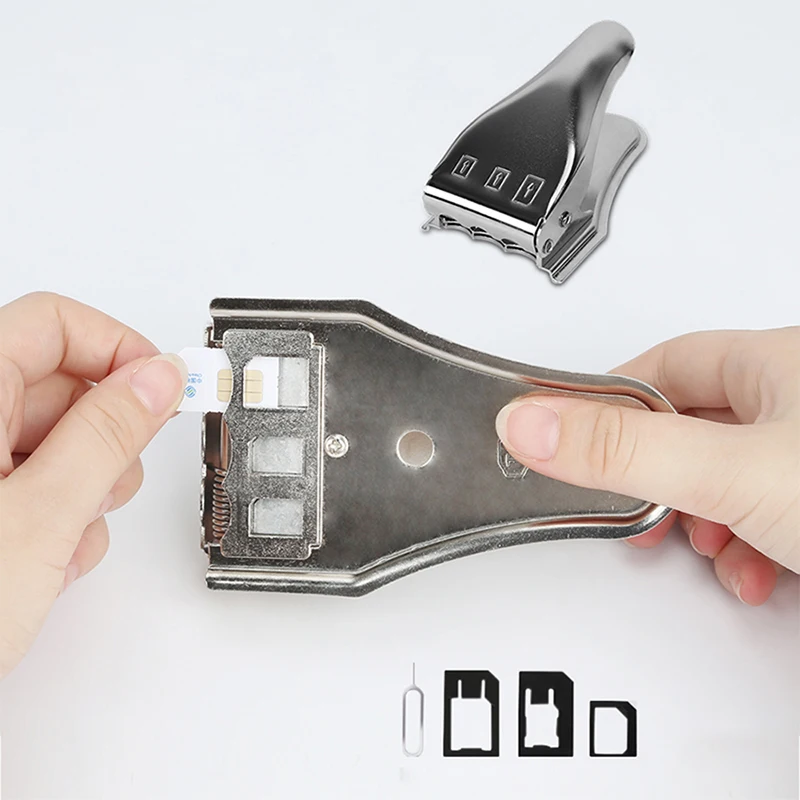 3 in 1 SIM Card Cutter Zinc Alloy Nano Mini Micro Portable Durable Mobile Phone Manual Modify Tools