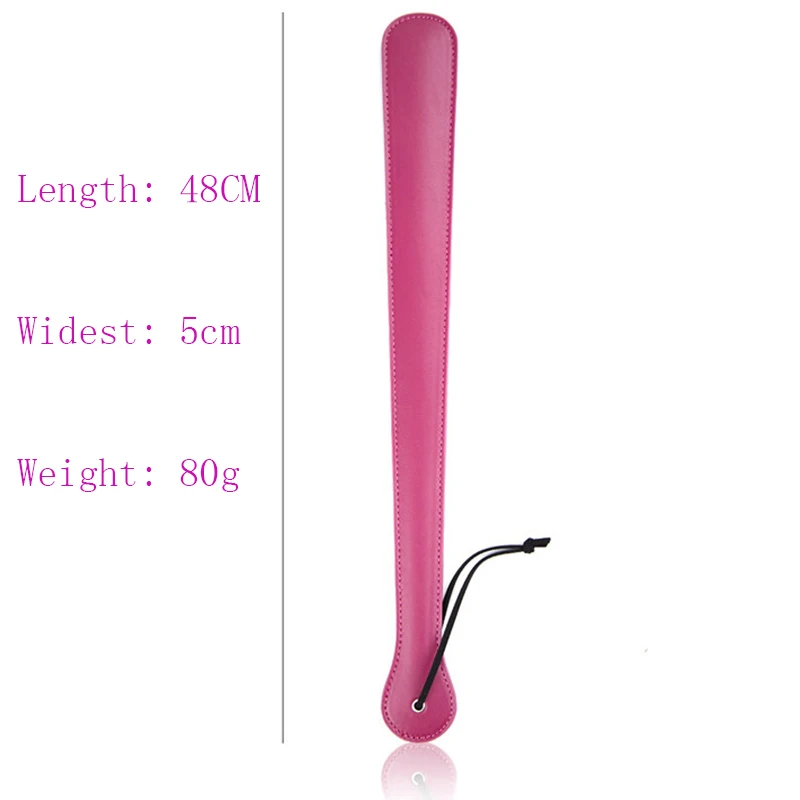 48CM Length PU Leather Horse Whip Paddles, Equestrian Riding Crop Whips with Wrist Strap 2