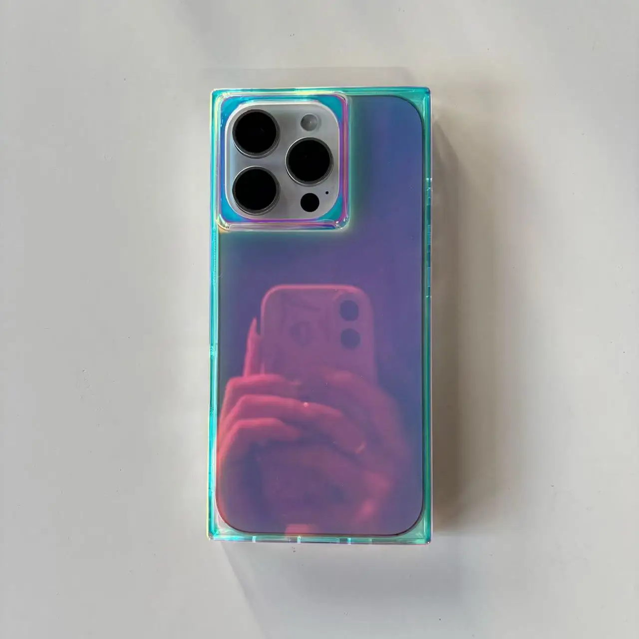 Moda Havalı Renklerin Bir Çağı lazer ışığı Göz Kamaştırıcı Dikdörtgen Kılıf iPhone 13 14 15 16 17 Pro Max Parlak Telefon Kılıfı