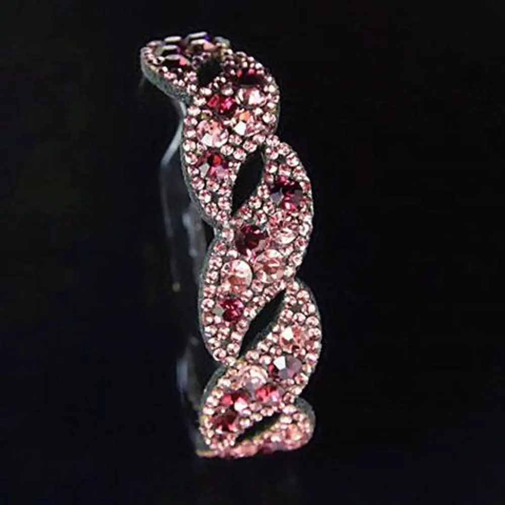 Funkelnden Kristall Stein Geflochtene Haar Clips Frauen Vogel Nest Floral Twist Haar Brötchen Clip Strass Haarnadel Faul Haar Krallen – Detail 9