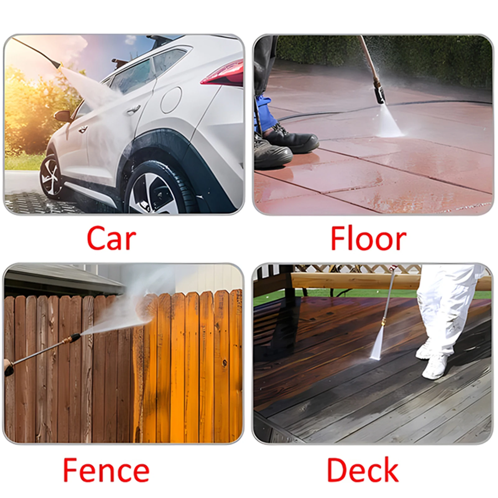 고압 세척기 연장 봉 세트, 파워 워셔 거터 및 차량 청소 도구, 언더캐리지 클리너용 5가지 스프레이 노즐 팁 포함