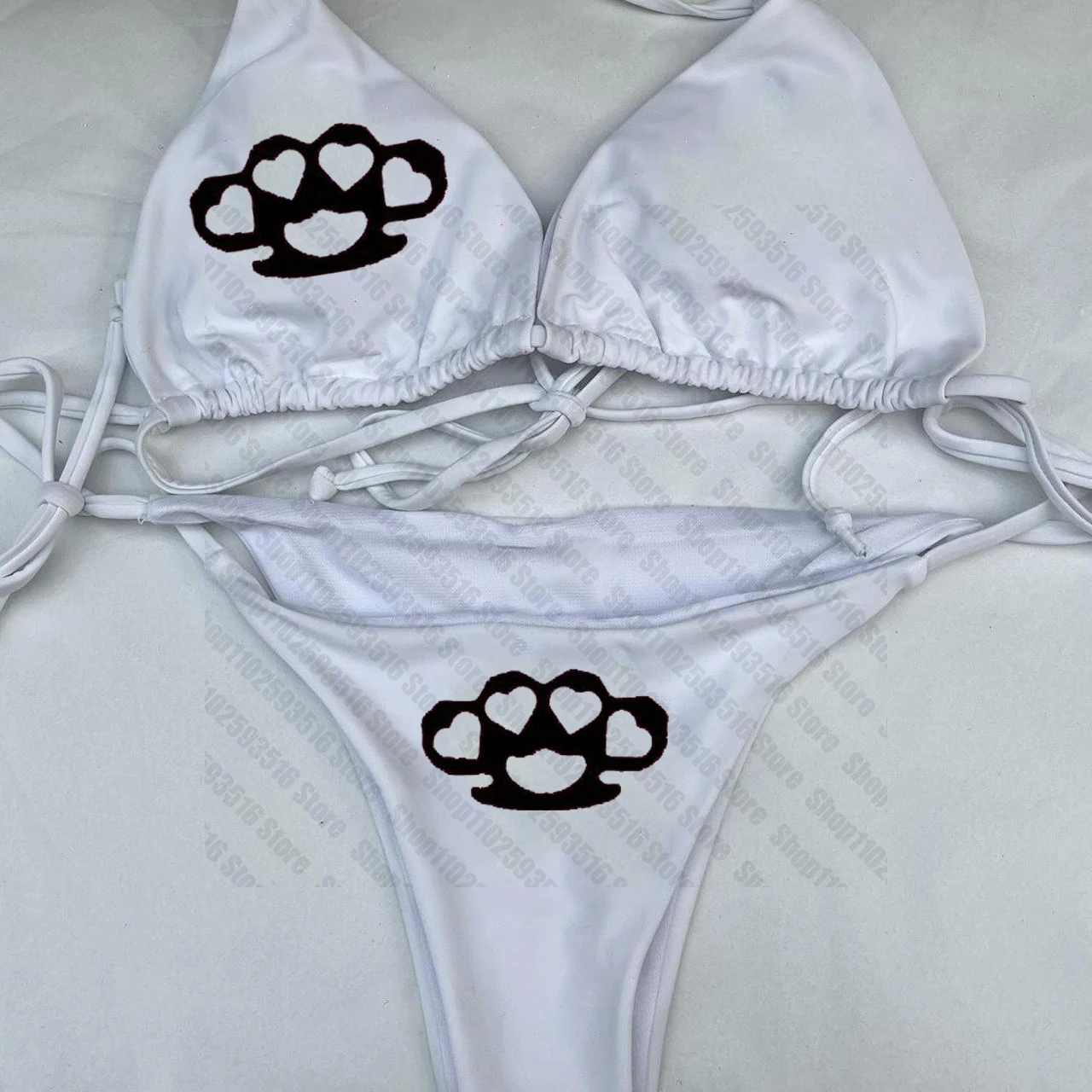 2024 Swimsuit letter print Push-up Padded Bra Thong Two Pieces Swimwear Women Sexy Bikini Set Beachwear Bathing Suit Female 2