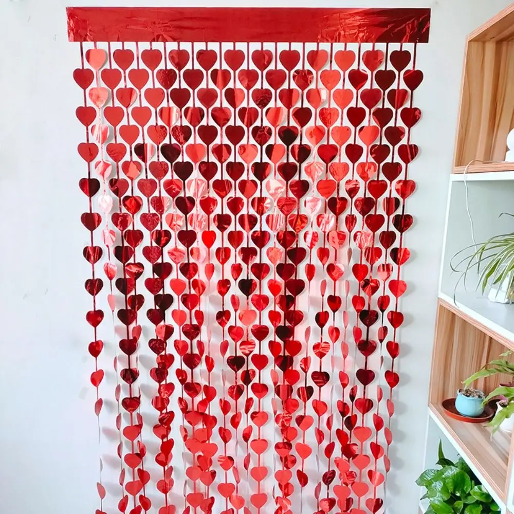 ELIMY Tenda Con Frange Metalliche Quadrate – 2x1m, Laminato Oro Rosa, Per Decorazioni Feste - 2