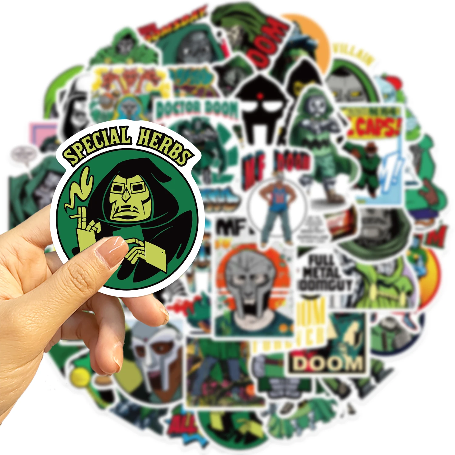 50PCS Hip Hop Rapper Mf Doom Aufkleber Sänger Graffiti DIY Skateboard Telefon Gepäck Laptop Gitarre Spielzeug Aufkleber Aufkleber Für fan – Detail 9