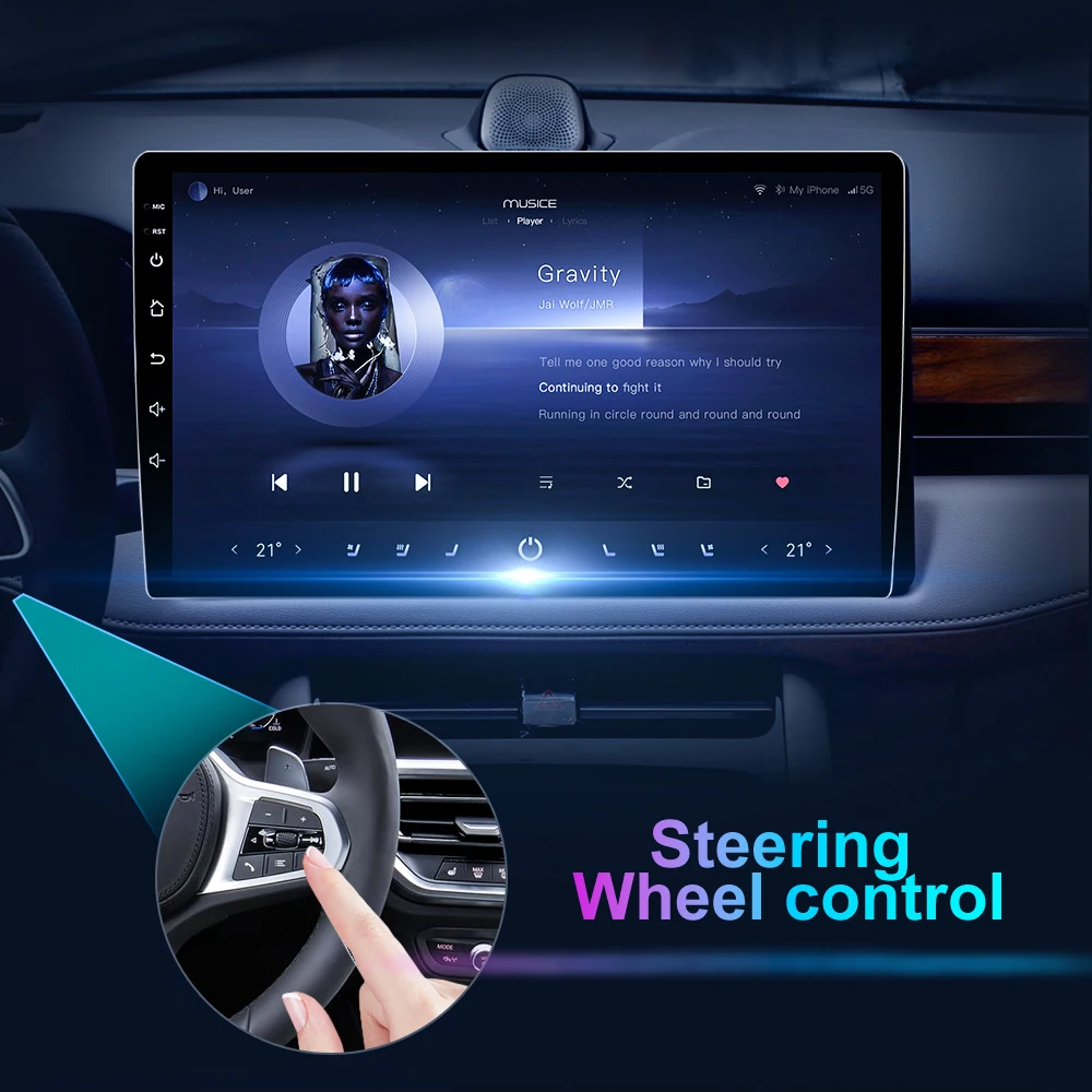 Android 15 10.1inch Universal Single Rotation Car Radio Car