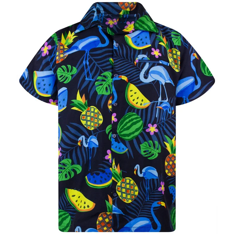 Men\'s shirt pattern shirt 3D printed short sleeved casual clothing vacation summer Hawaiian shirt comfortable and breathable