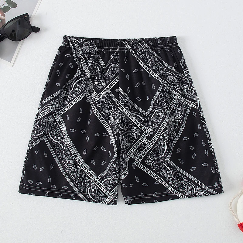 3 Pcs Summer Children's Multi-color Combination Beach Shorts Boys And Girls Leisure Palm Tree 5 Pants Joker Elastic Waist Pants 3