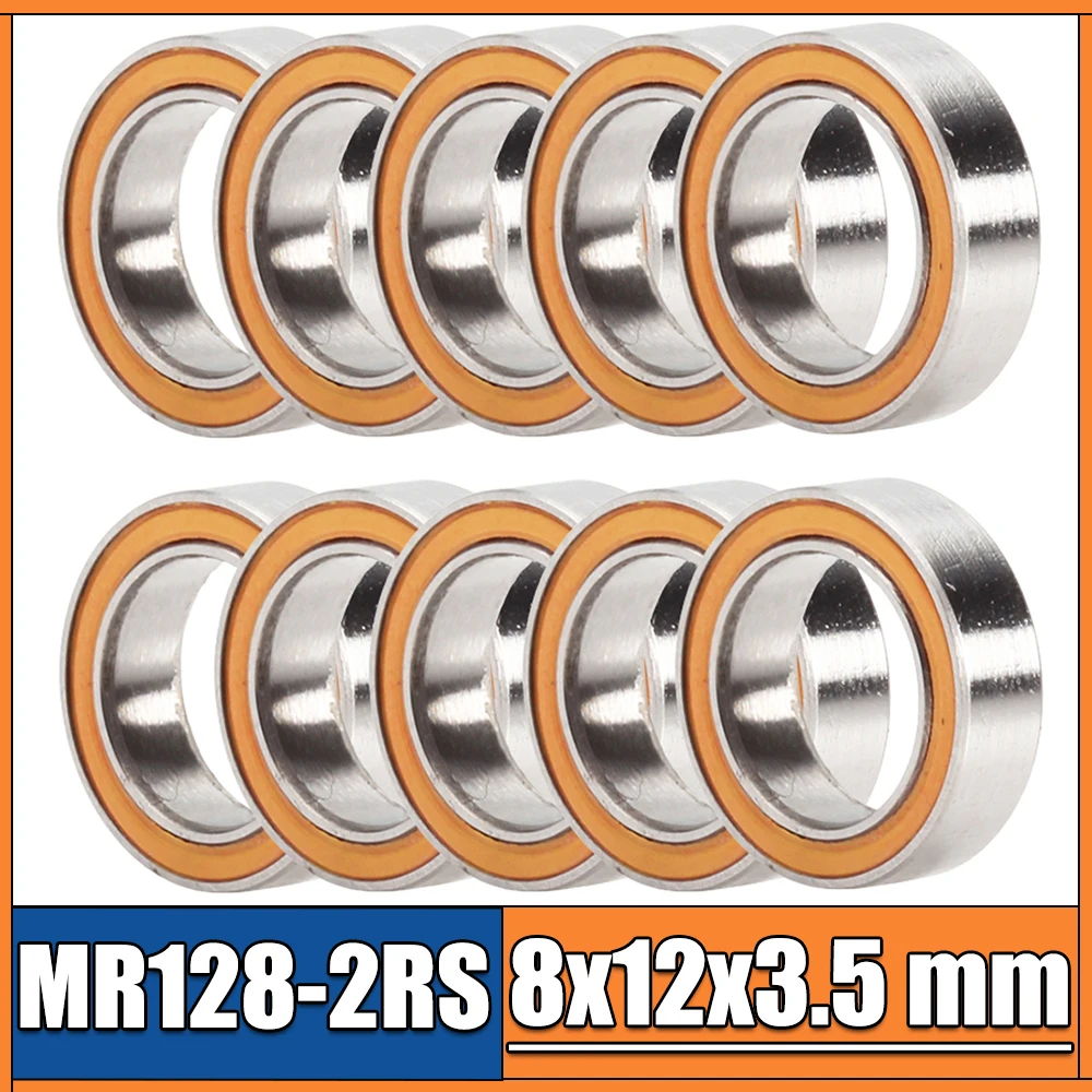 10 Cuscinetti MR128-2RS 8x12x3,5 Mm Con Guarnizione Gomma PTFE Per RC Tamiya, AE, Traxxas – Blu