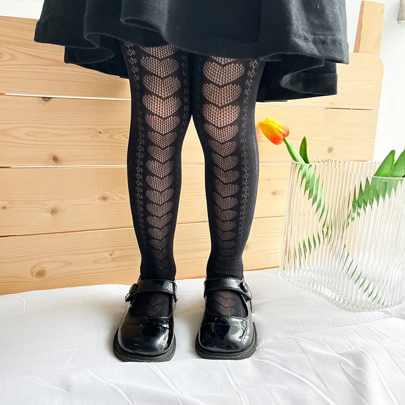Thin Breathable Baby Girl Tights Kids Dance Stocking Sock Children School Uniform Tights Princess Simplicity Heart Pantyhose kids pantyhose ballet tights