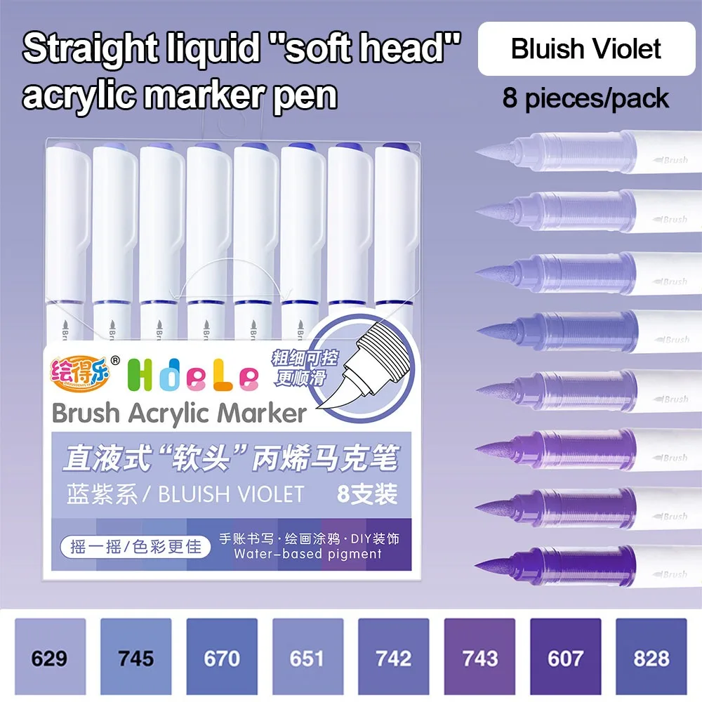 Vibrant 8-Color Quick-Dry Acrylic Art Marker Set